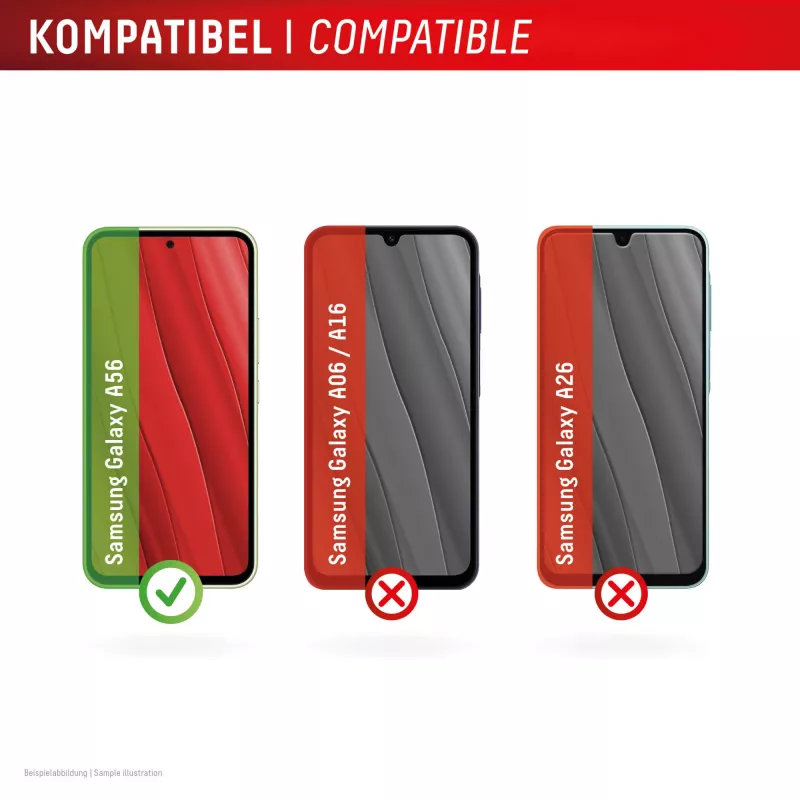 Displex Displayschutzfolie + Hülle für Samsung Galaxy A56, Eco-Montagerahmen, kratzfest