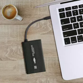 HDD/SSD-Gehäuse QOLTEC 51861 für 2,5-Zoll-SATA3-Laufwerke, USB 3.0, schwarz