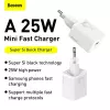Baseus Super Si Indoor-Ladegerät Weiß Schnellladung 12V 1xUSB-C
