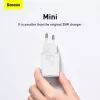 Baseus Super Si Indoor-Ladegerät Weiß Schnellladung 12V 1xUSB-C