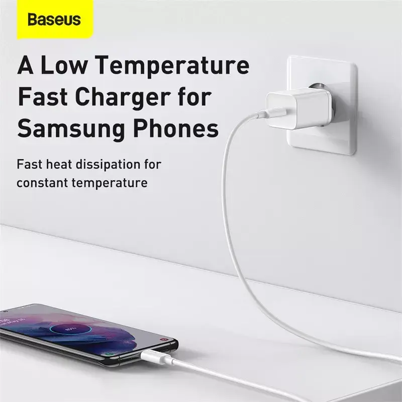 Baseus Super Si Indoor-Ladegerät Weiß Schnellladung 12V 1xUSB-C