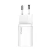 Baseus Super Si Indoor-Ladegerät Weiß Schnellladung 12V 1xUSB-C