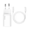 Baseus Super Si Indoor-Ladegerät Weiß Schnellladung 12V 1xUSB-C
