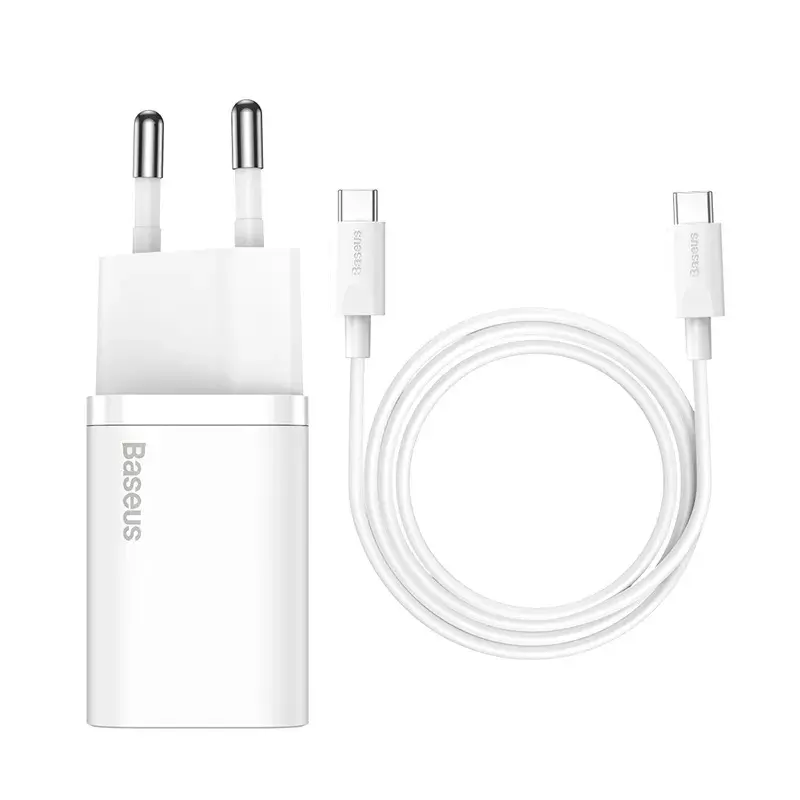 Baseus Super Si Indoor-Ladegerät Weiß Schnellladung 12V 1xUSB-C