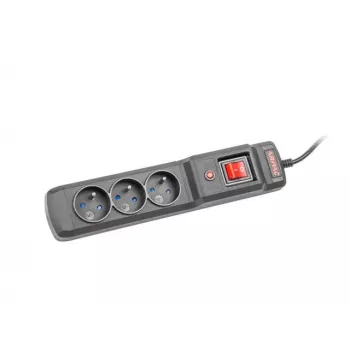 Steckdosenleiste ARMAC Multi M3 — 3 Steckdosen, 5 m Kabel, schwarz