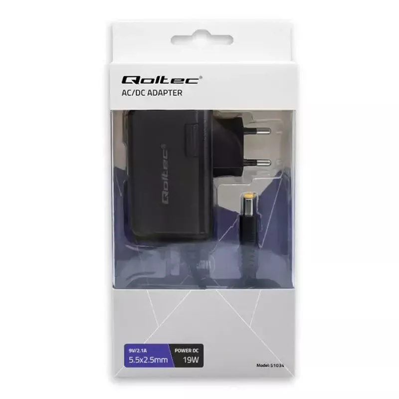 Netzteil Qoltec 51034 Indoor 19W Schwarz 220-240V