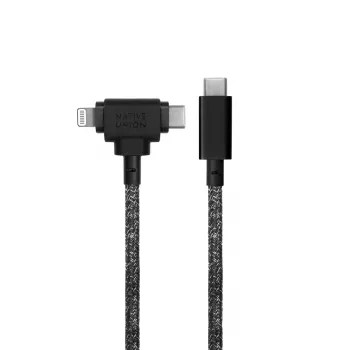 USB-C-Kabel Native Union Belt Kabel Duo 1,5 m USB‑C auf USB‑C/Lightning Schwarz