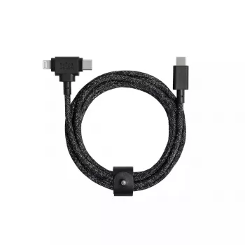 USB-C-Kabel Native Union Belt Kabel Duo 1,5 m USB‑C auf USB‑C/Lightning Schwarz
