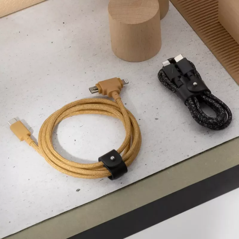 USB-Kabel native union Belt Kabel Duo 1,5 m USB-C auf USB-C/Lightning Gelb