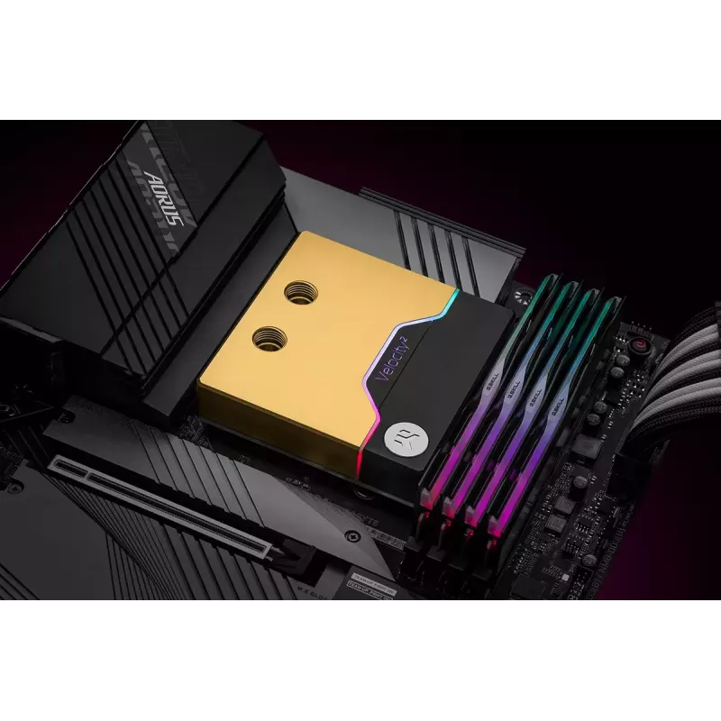 Water block EK Water Blocks Messing Kupfer Schwarz Gold