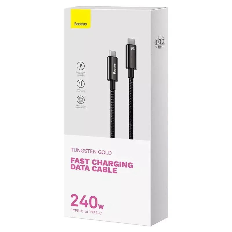 USB-Kabel Baseus TngstnGld ŞrjKbl Typ-C-C 240W 2m