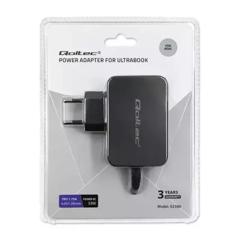 Ladegerät Qoltec 52408 Indoor AC Laptop 19V 2.1A Schwarz