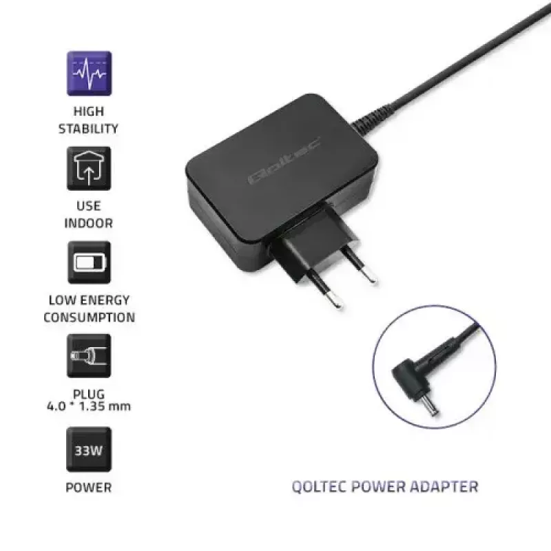 Ladegerät Qoltec 52408 Indoor AC Laptop 19V 2.1A Schwarz