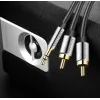Audiokabel Vention BCFBJ 2 x RCA auf 3,5 mm Miniklinke, 5 m, schwarz, vergoldete Kontakte, PVC-Mantel