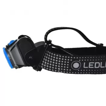 Stirnlampe Ledlenser MH7 Schwarz Blau — wiederaufladbare LED-Stirnlampe, 400 Lumen, integrierter Akku