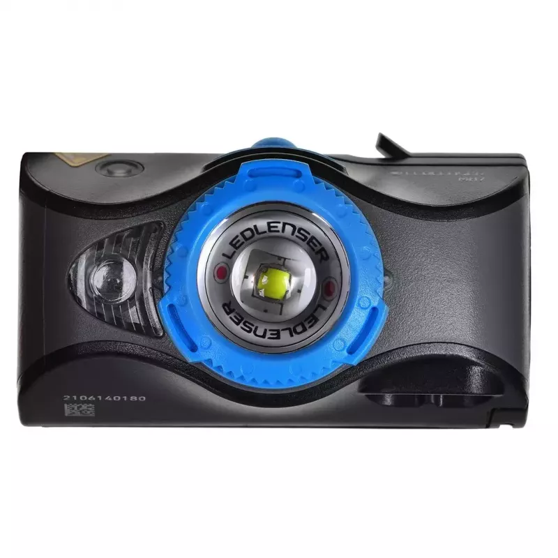 Stirnlampe Ledlenser MH7 Schwarz Blau — wiederaufladbare LED-Stirnlampe, 400 Lumen, integrierter Akku