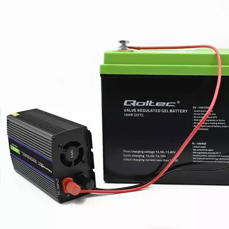 Spannungswandler QOLTEC Monolith 600 MS Wave 12V auf 230V 600W, reine/sinusförmige oder modifizierte Welle wie angegeben