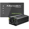 Wechselrichter QOLTEC Monolith 600 W — 12 V auf 230 V, USB PD 18 W, Auto/Innenbereich, schwarz