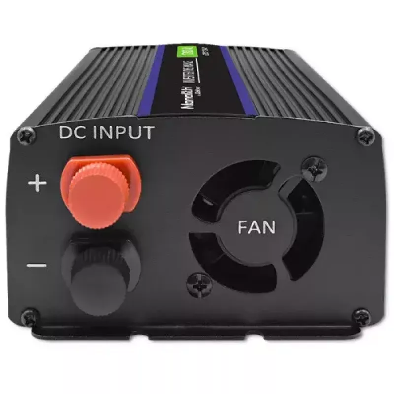 Wechselrichter QOLTEC Monolith 600 W — 12 V auf 230 V, USB PD 18 W, Auto/Innenbereich, schwarz