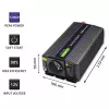 Wechselrichter QOLTEC Monolith 600 W — 12 V auf 230 V, USB PD 18 W, Auto/Innenbereich, schwarz
