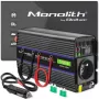 Wechselrichter QOLTEC Monolith 600 W — 12 V auf 230 V, USB PD 18 W, Auto/Innenbereich, schwarz