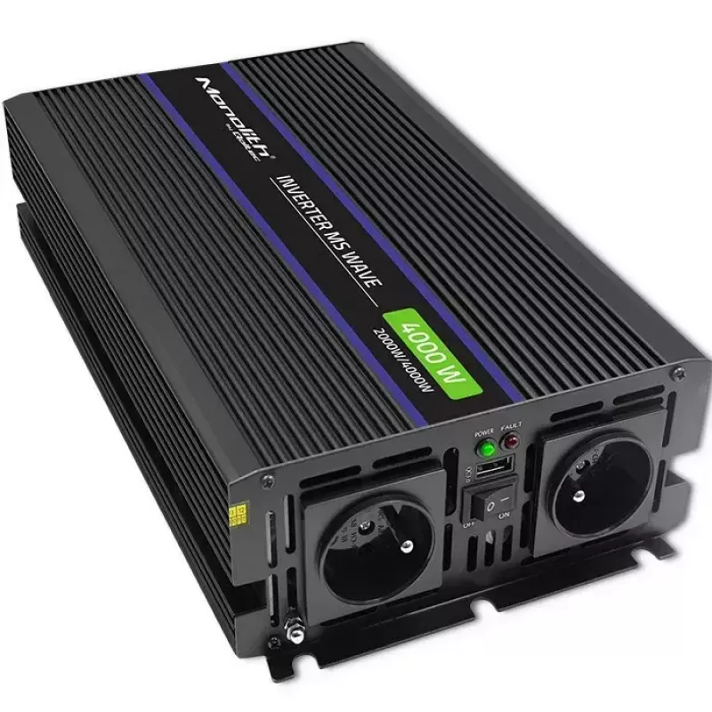 Spannungswandler QOLTEC Monolith 4000 MS Wave 12V auf 230V 2000/4000W mit USB