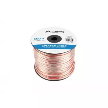 Lautsprecherkabel LANBERG SC-2X10-10CC-1000-TR 2X1,0MM² 100M Transparent