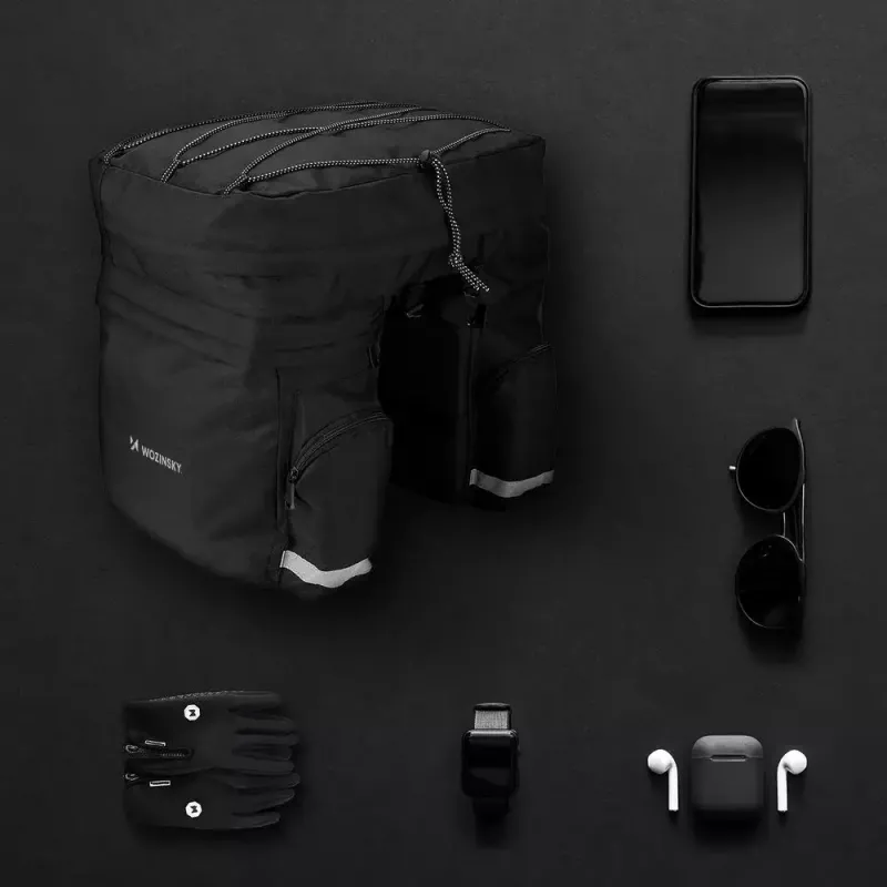 Fahrradtasche Wozinsky WBB13BK 60L schwarz universell – Gepäckträgertasche, 60 L Fassungsvermögen