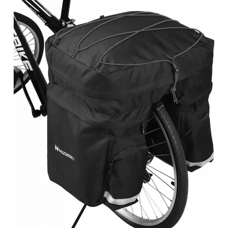Fahrradtasche Wozinsky WBB13BK 60L schwarz universell – Gepäckträgertasche, 60 L Fassungsvermögen