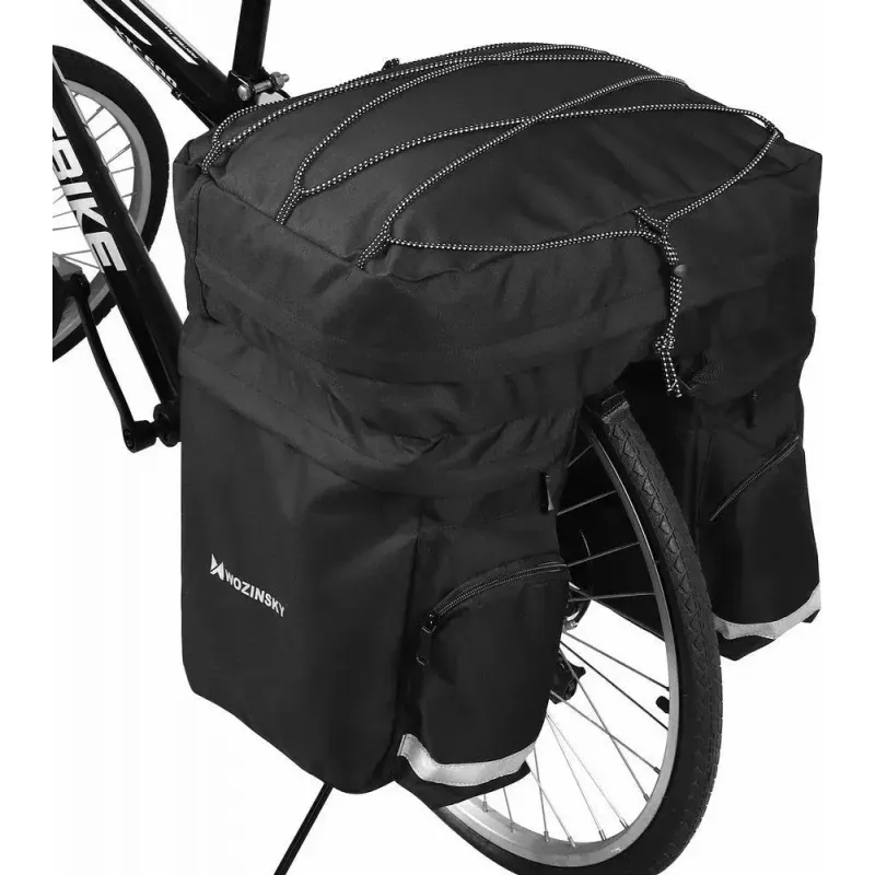 Fahrradtasche Wozinsky WBB13BK 60L schwarz universell – Gepäckträgertasche, 60 L Fassungsvermögen