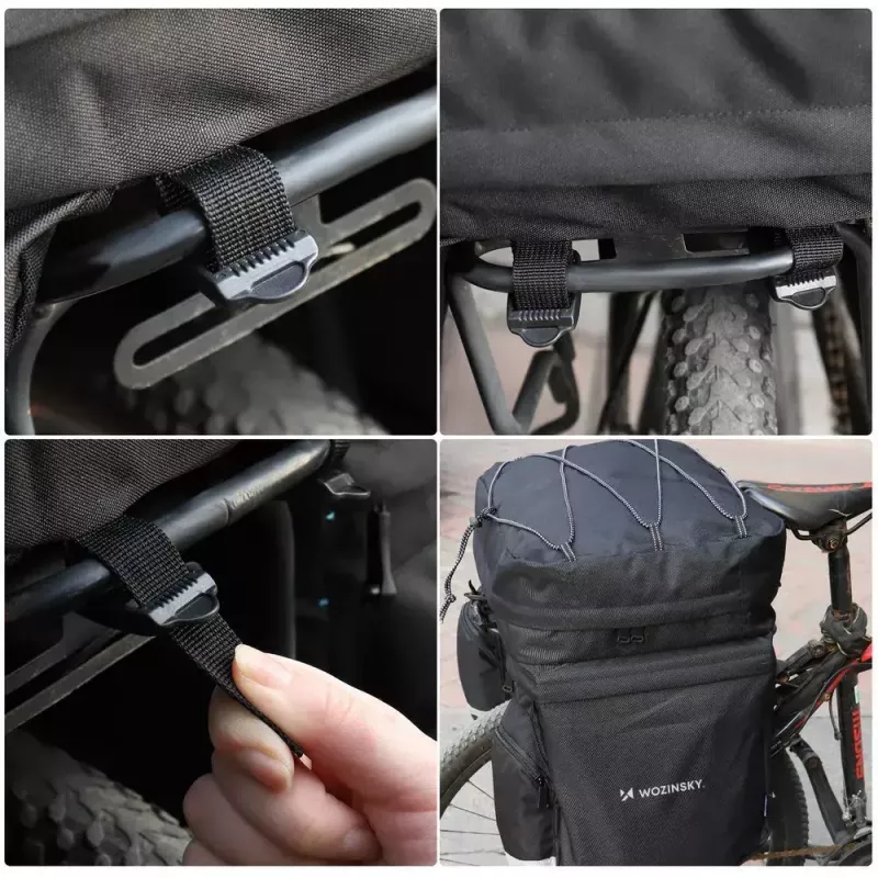 Fahrradtasche Wozinsky WBB13BK 60L schwarz universell – Gepäckträgertasche, 60 L Fassungsvermögen