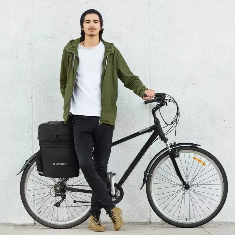 Fahrradtasche Wozinsky WBB13BK 60L schwarz universell – Gepäckträgertasche, 60 L Fassungsvermögen