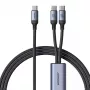 USB-C auf 2× USB-C Kabel Joyroom SA21-1T2 100W 1,5m (schwarz)