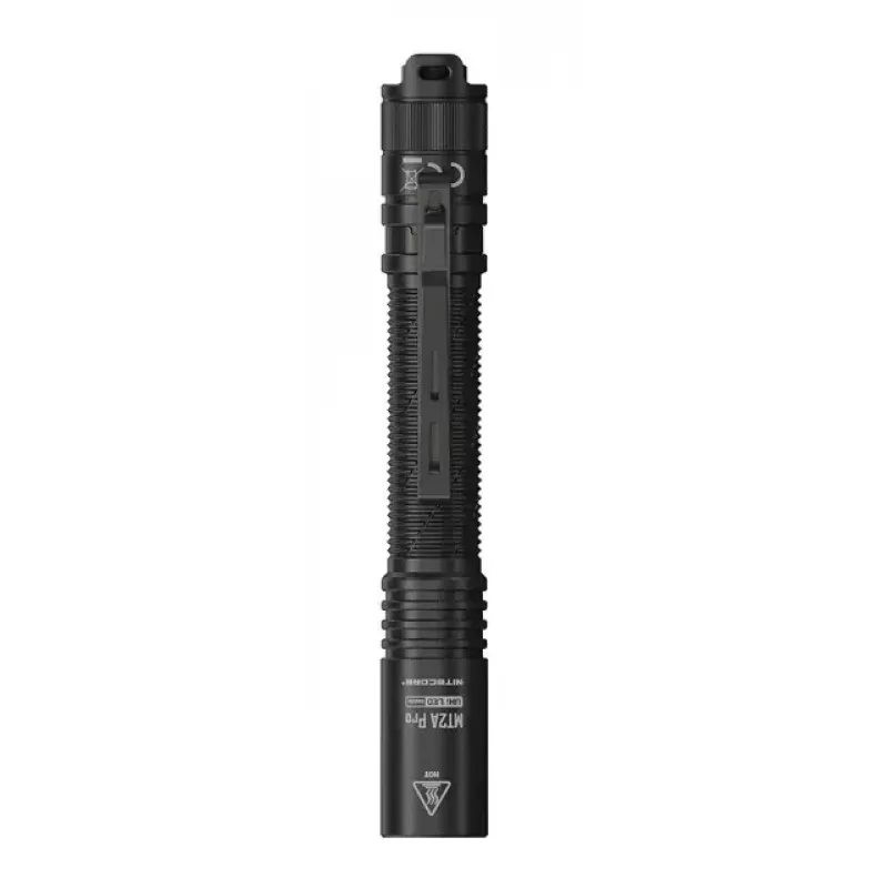 Taschenlampe Nitecore MT2A Pro – LED, integrierter Li‑Ion-Akku, USB-aufladbar, min. 50 lm, Aluminium, IP68, 142,8 mm, 40 g, schwarz