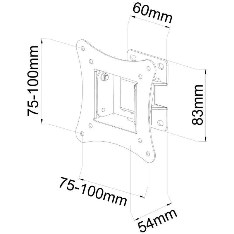 Techly ICA-LCD-901 76.2 cm (30 Zoll) Schwarz
