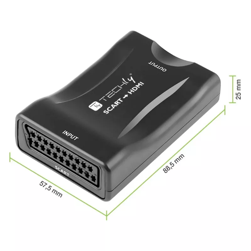 Techly IDATA SCART-HDMI3 Videosignal-Konverter 1920 x 1080 Pixel