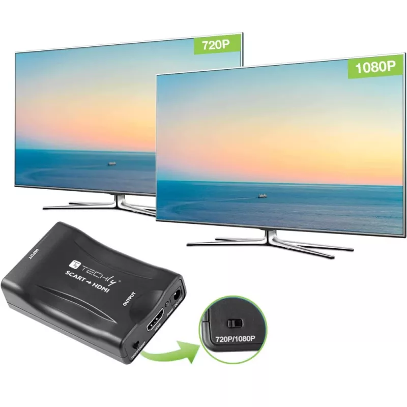 Techly IDATA SCART-HDMI3 Videosignal-Konverter 1920 x 1080 Pixel