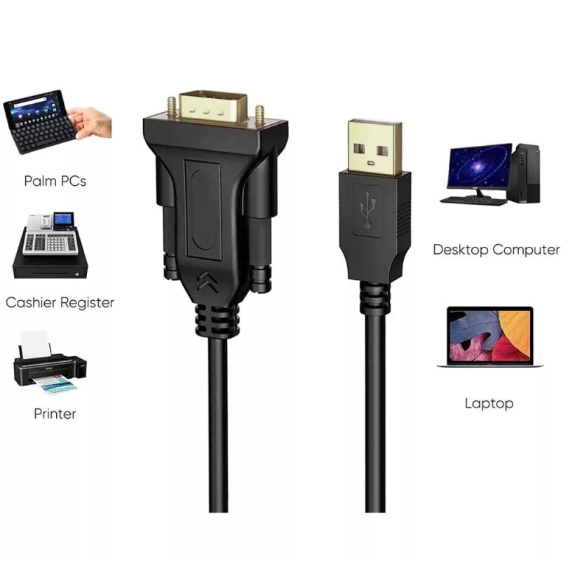 Serielles Kabel Techly IDATA-USB2-SER-1 Schwarz 1,5 m USB Typ-A DB-9