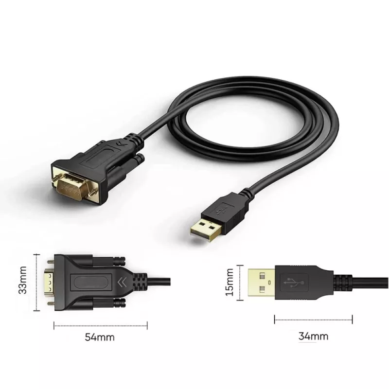 Serielles Kabel Techly IDATA-USB2-SER-1 Schwarz 1,5 m USB Typ-A DB-9