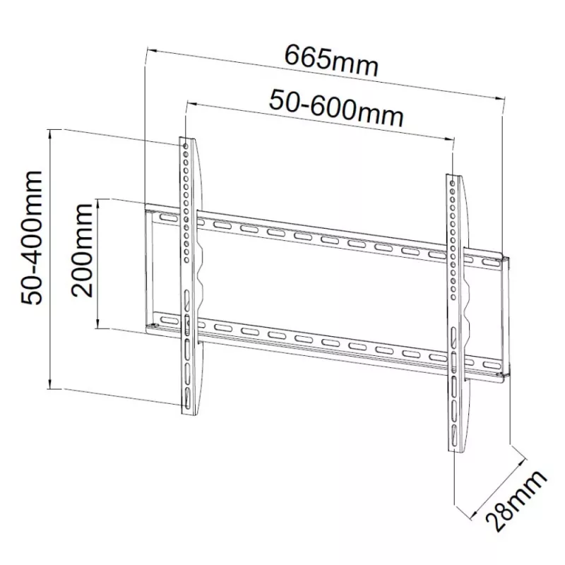 Techly ICA-PLB 162L TV-Wandhalterung 165.1 cm (65 Zoll) Schwarz