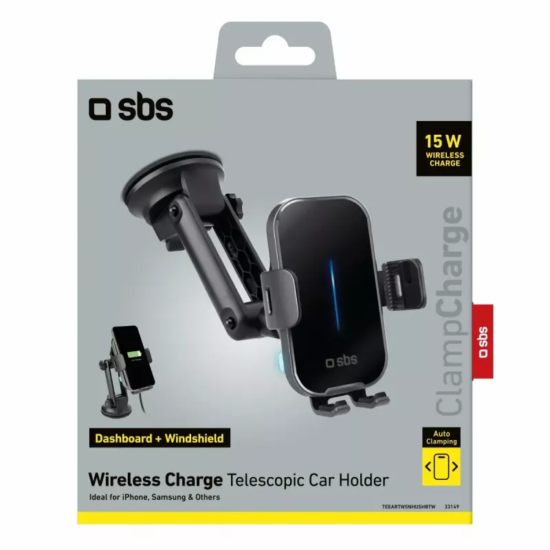 Aktive Autohalterung SBS Mobile TESUPEXTWIR15W für Mobiltelefone, schwarz
