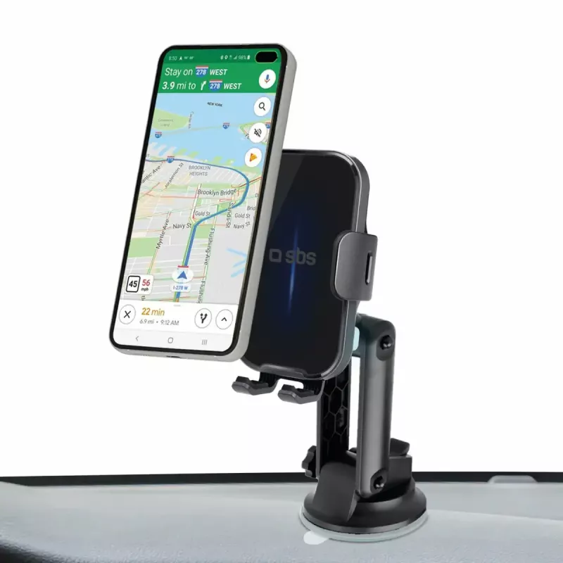 Aktive Autohalterung SBS Mobile TESUPEXTWIR15W für Mobiltelefone, schwarz