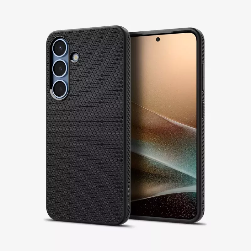 Cover Spigen Galaxy S25 Liquid Air Mattschwarz Monochromatisch