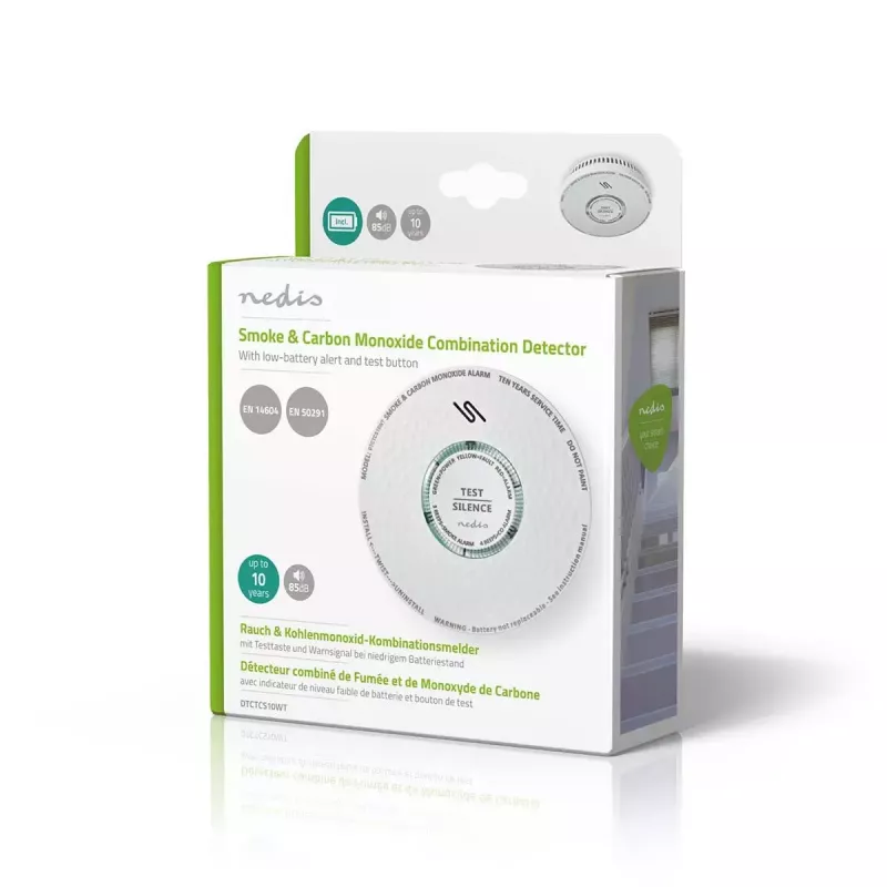 Luftproben-Melder Nedis DTCTCS10WT Weiß batteriebetrieben