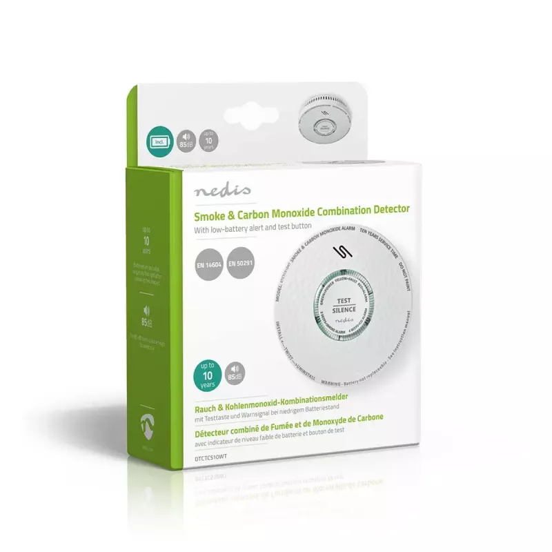 Luftproben-Melder Nedis DTCTCS10WT Weiß batteriebetrieben