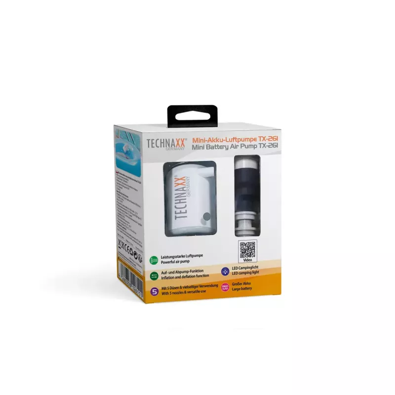 Elektrische Luftpumpe Technaxx TX-261 180 l/min Batterie 1360 mAh