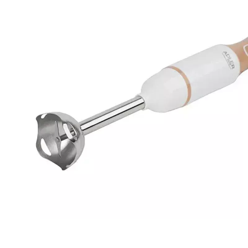 Stabmixer Adler AD 4616 — handgehaltener Stabmixer, 500 W max, 2 Geschwindigkeiten, Edelstahlklingen, weiß