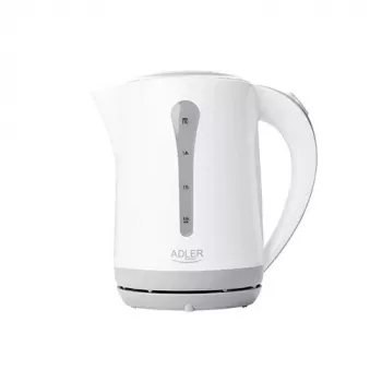 Elektrischer Wasserkocher Adler AD 1244 — 2,5 L, 2200 W, weiß, verdecktes Heizelement