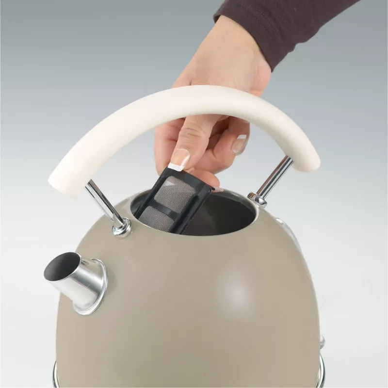 Ariete 2877 Wasserkocher Vintage, 1,7 L, kabellos, beige, 1,7 L, 2000 W, beige, Wasserstandsanzeige, kabellos, Filter