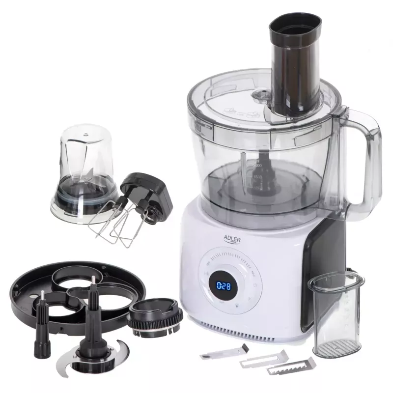Adler AD 4224 Küchenmaschine, 1000 W, 2-l-Schüssel, 7 Geschwindigkeiten, weiß